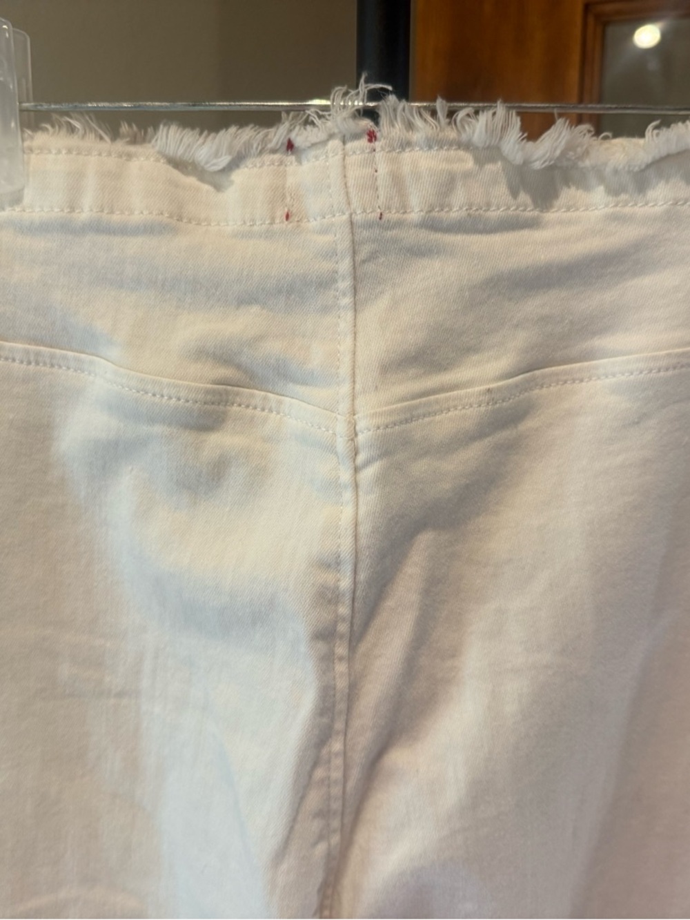 BDG Urban Outfitters White Flare Jeans Size 29 Raw Hem High Rise Y2K Boho - Picture 10 of 12